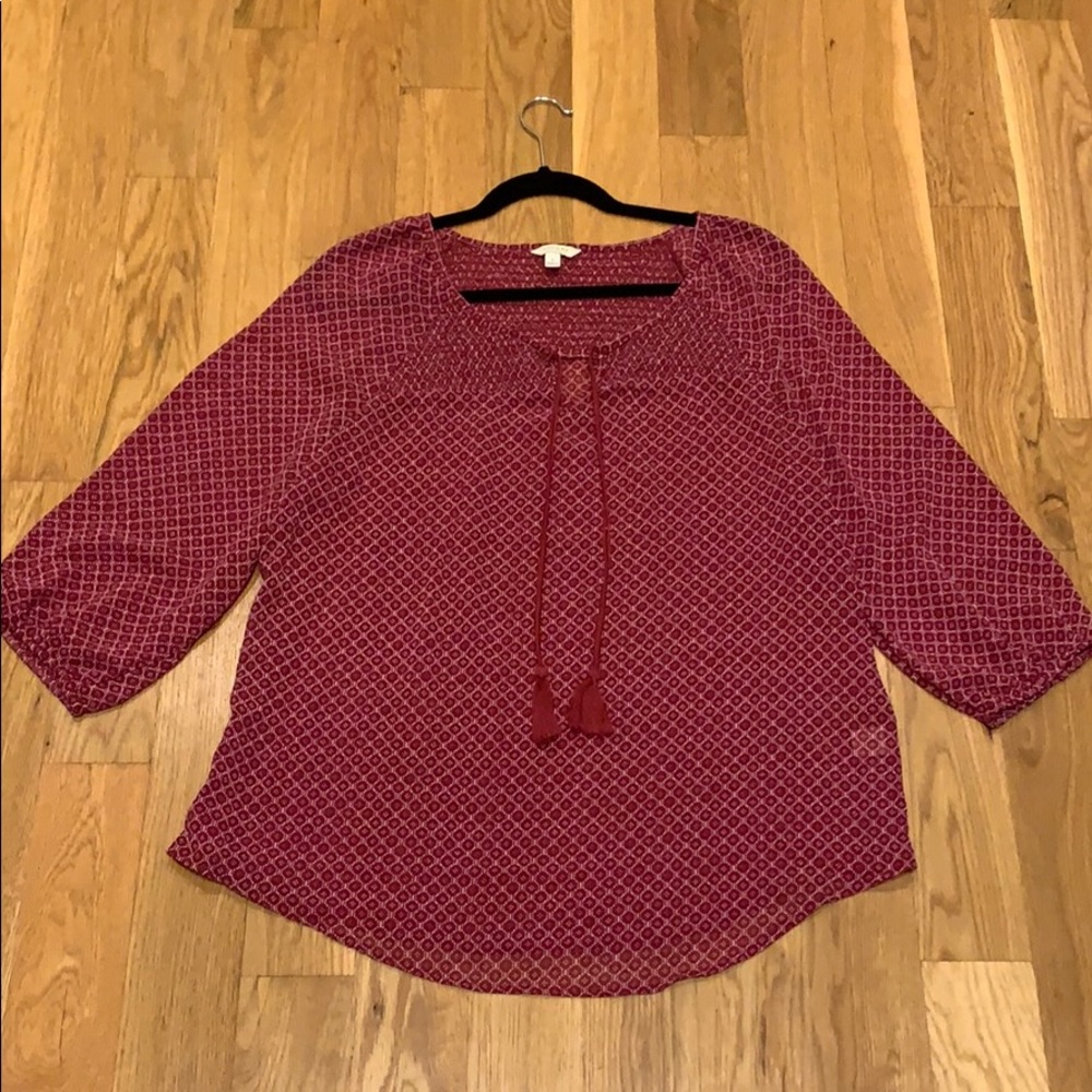 EUC Sonoma Loose Flowy Burgundy Top Like New